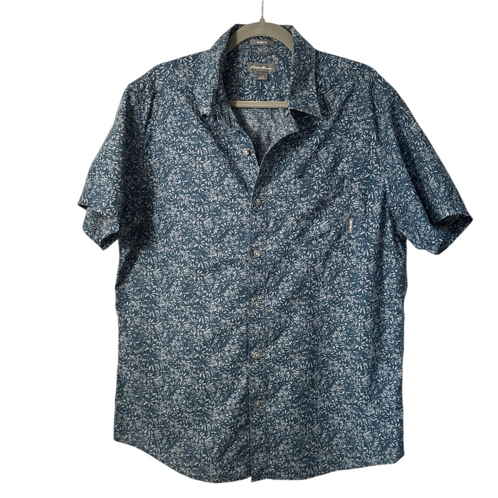 Eddie Bauer Short Sleeve Classic Fit Floral Button Down